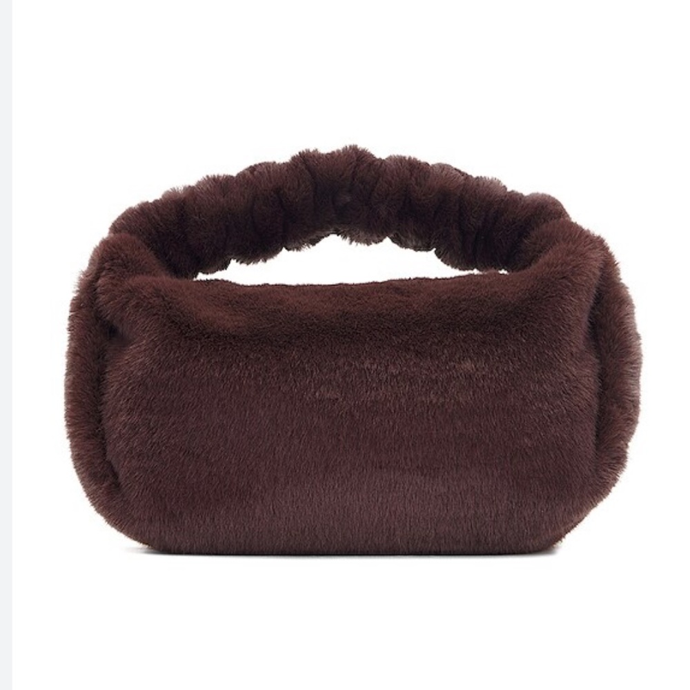 Alexander Wang scrunchie fur small bag in cola - Picture 1 of 6